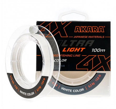 Шнур Akara 100м 0,08мм Ultra Light White AULW-100-008