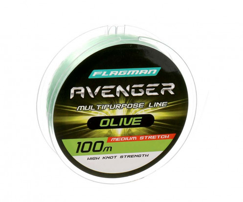 Леска Flagman 100м 0.28мм Avenger Olive Line FL04100028
