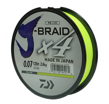 Шнур Daiwa 135м 0,13мм X4 yellow 09213