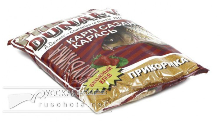 Прикормка Dunaev-Premium 1кг Карп-Сазан Клубника FLZ017